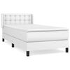 vidaXL Boxspringbett mit Matratze Wei&szlig; 90x190 cm Kunstleder