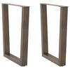 vidaXL Esstisch Beine V-Form 2 St&uuml;ck Naturstahl 70x(72-73,3) cm Stahl