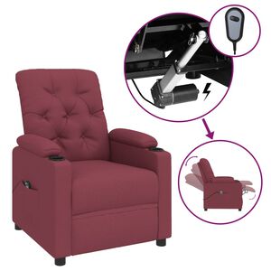 vidaXL Relaxsessel Elektrisch Weinrot Stoff