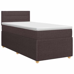 vidaXL Boxspringbett mit Matratze Dunkelbraun 90 x 200 cm Stoff