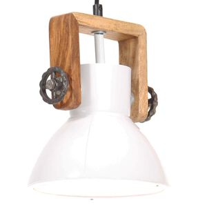 vidaXL H&auml;ngelampe Industriestil 25 W Wei&szlig; Rund 19 cm E27