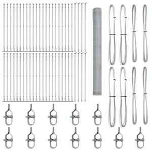 vidaXL Zaunpfosten Silber 100 x 1,4 m (25 mm Maschenweite) Stahl