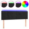 vidaXL LED Kopfteil Schwarz 144x5x78/88 cm Samt