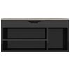 vidaXL Schuhbank mit Kissen Hochglanz-Schwarz 104x30x49cm