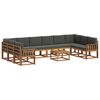 vidaXL Outdoor-Sofagarnitur mit Kissen 11 pcs Natur und Anthrazit