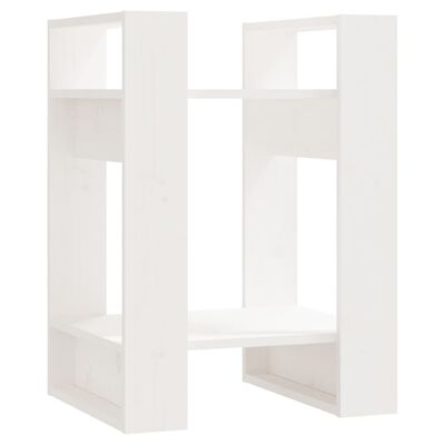 vidaXL Bücherregal/Raumteiler Weiß 41x35x57 cm Massivholz Kiefer