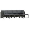 vidaXL 4-tlg. Garten-Lounge-Set mit Kissen Poly Rattan Grau