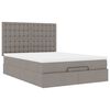 vidaXL Ottoman-Bett mit Matratze & LEDs Taupe 140x200 cm Stoff