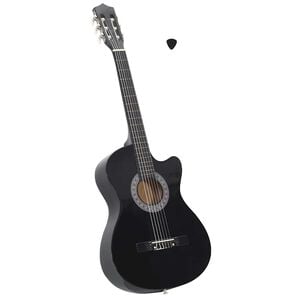 vidaXL Westerngitarre Cutaway mit 6 Saiten Schwarz 38"