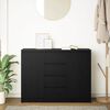 vidaXL Sideboard mit Schubladen Schwarz Eichen-Optik 100,5x35x76 cm