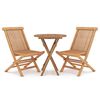 vidaXL 3-tlg. Garten-Essgruppe Massivholz Teak