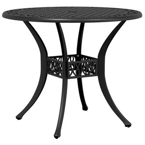 vidaXL Gartentisch Schwarz &Oslash;90x75 cm Aluminiumguss