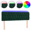 vidaXL LED Kopfteil Dunkelgr&uuml;n 144x7x78/88 cm Samt