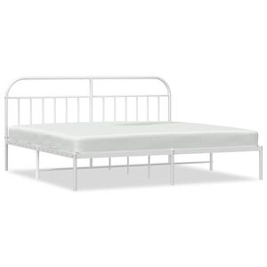 vidaXL Bettgestell mit Kopfteil Metall Wei&szlig; 200x200 cm