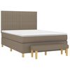 vidaXL Boxspringbett mit Matratze Taupe 140x200 cm Stoff