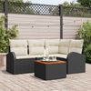 vidaXL Gartensofa-set mit Speicher 5 pcs Schwarz und Creme Poly-Rattan