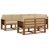 vidaXL Outdoor-Sofagarnitur 7 stk. 7-Sitzer Natur und Beige Polyester