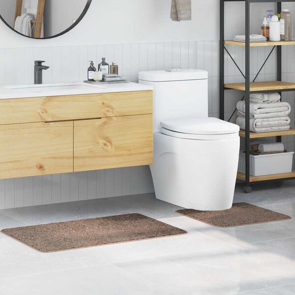 vidaXL Anti-Rutsch Badematten-Set 2 pcs Braun PP