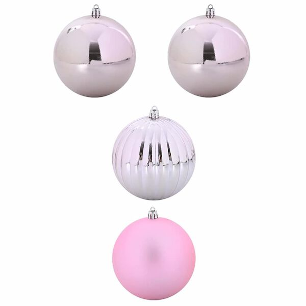 vidaXL Weihnachtsbaumkugel Set XXL 4 pcs Rosa Kunststoff
