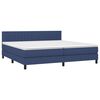 vidaXL Boxspringbett mit Matratze & LED Blau 200x200 cm Stoff