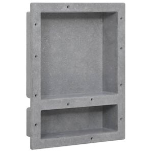 vidaXL Duschnische mit 2 F&auml;chern Mattgrau 41x51x10 cm
