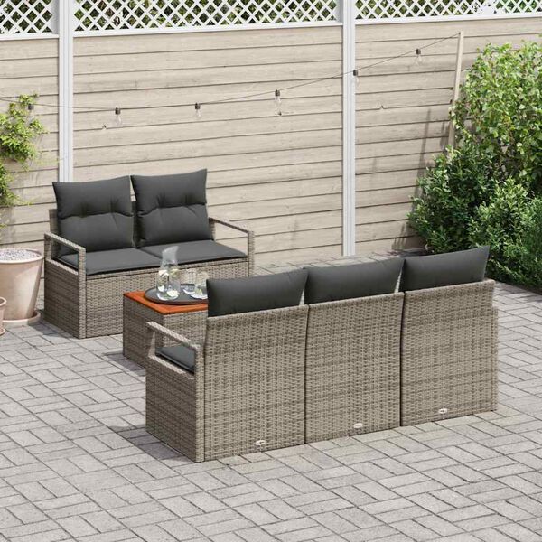 vidaXL Garten-Sofa-Set 6 pcs Grau