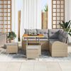 vidaXL Garten-Sofa-Set mit Kissen mit Kissen 8 pcs Beige und Hellgrau
