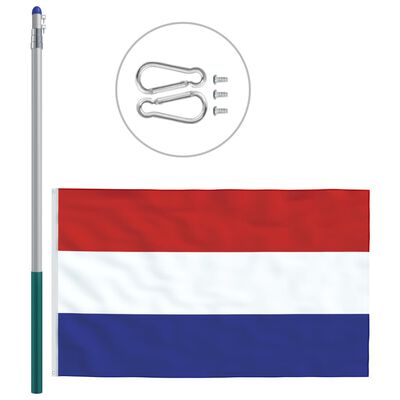 vidaXL Niederländische Flagge und Mast Aluminium 6 m