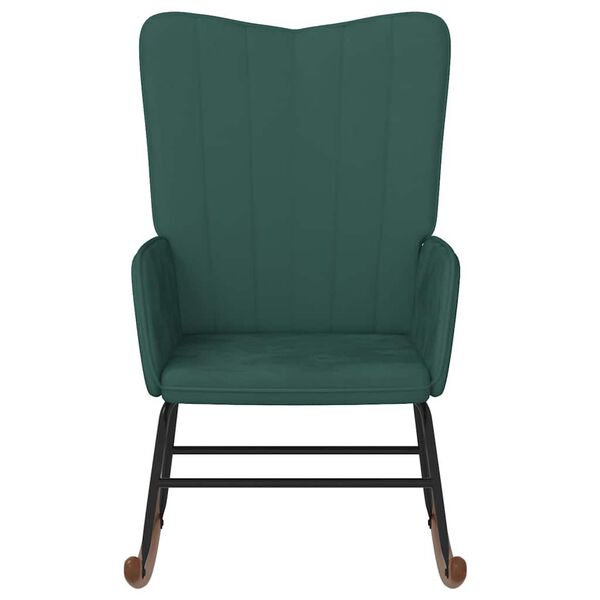 vidaXL Schaukelstuhl Samt Dunkelgrün