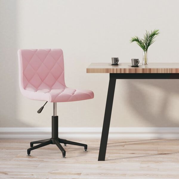vidaXL B&uuml;rostuhl Drehbar Rosa Samt