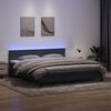 vidaXL Boxspringbett mit Matratze & LED Dunkelgrau 200x210 cm Samt