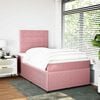 vidaXL Boxspringbett mit Matratze Rosa 120x190 cm Samt