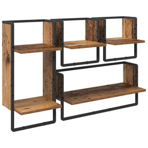 vidaXL Wandregal-Set 4 stk. Altholz 65 x 25 x 30 cm Holzwerkstoff