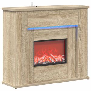 vidaXL Kamin mit LED-Streifen Sonoma 63 x 20 x 54,5 cm Holzwerkstoff