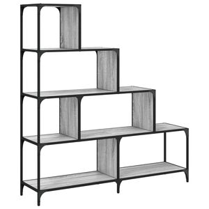 vidaXL B&uuml;cherregal 4 Etagen Grau Sonoma 139x33,5x149 cm Holzwerkstoff