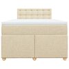 vidaXL Boxspringbett mit Matratze Creme 120x190 cm Stoff
