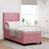 vidaXL LED Boxspringbett mit Matratze Argyle Rosa 80 x 200 cm Samt