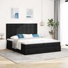 vidaXL Ottoman-Bett mit Matratzen & LEDs Schwarz 180x200 cm Stoff