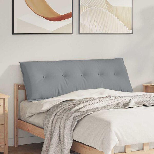 vidaXL R&uuml;ckenkissen Hellgrau 140 x 19 x 50 cm Stoff