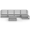 vidaXL 6-tlg. Garten-Lounge-Set Grau Massivholz Kiefer