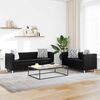 vidaXL Sofa-Set Kunstleder 3-Sitzer und 2-Sitzer Schwarz