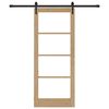 vidaXL Schiebet&uuml;r Natur 83 x 202 cm Massivholz Kiefer und Glas