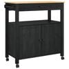 vidaXL Küchentrolley Uni Schwarz 88,5 x 40 x 48 cm