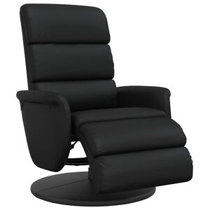 vidaXL Relaxsessel mit Fu&szlig;teil Schwarz Kunstleder
