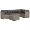 vidaXL 6-tlg. Garten-Lounge-Set mit Kissen Grau Poly Rattan