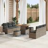 vidaXL Gartensofa-set mit Kissen 9 pcs Grau Poly-Rattan