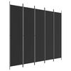vidaXL 5-tlg. Paravent Schwarz 250x220 cm Stoff