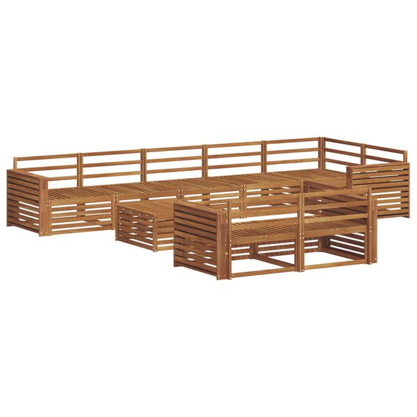 vidaXL Outdoor-Sofagarnitur 9 pcs Natur