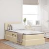 vidaXL Bett mit Stauraum und LED mit Matratze Creme 90 x 200 cm Stoff
