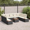 vidaXL Gartensofa-set mit Kissen 10 pcs Schwarz Poly Rattan